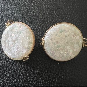 Vintage Shoe clips vintage iridescent color